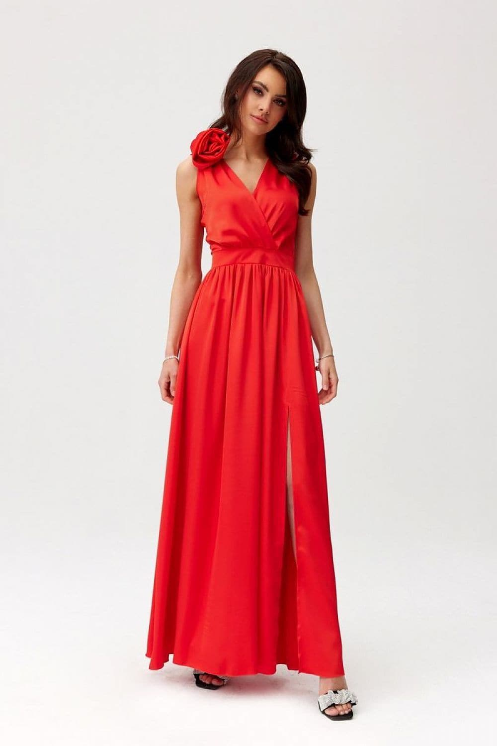 Robe Demoiselle d'Honneur Rouge Chic et Élégante - Longue et Fendue