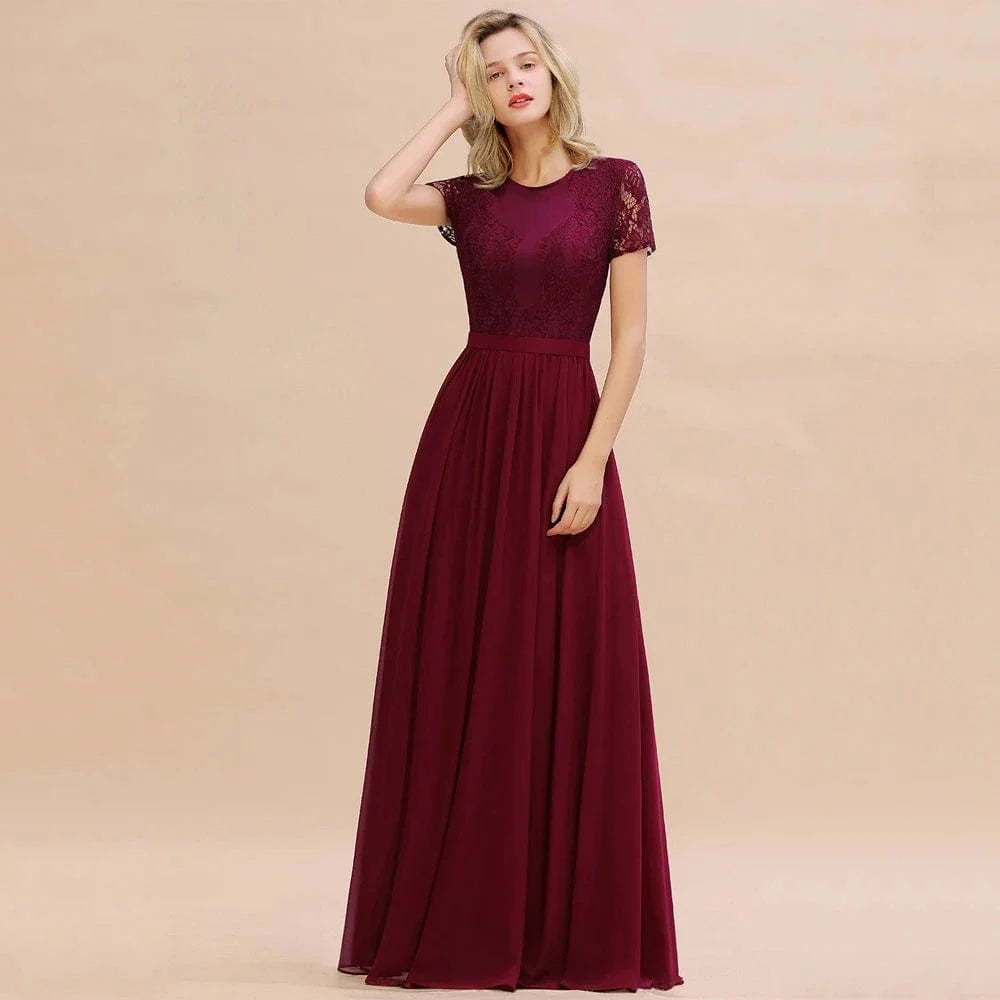 Robe Chic pour Demoiselle d'Honneur - Manches Courtes