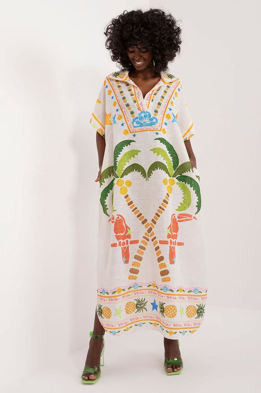 Robe longue d'été avec motif multicolore