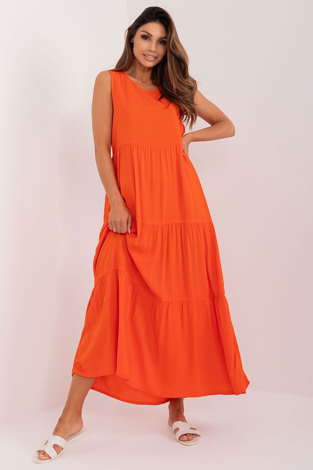 Robe longue d'été orange