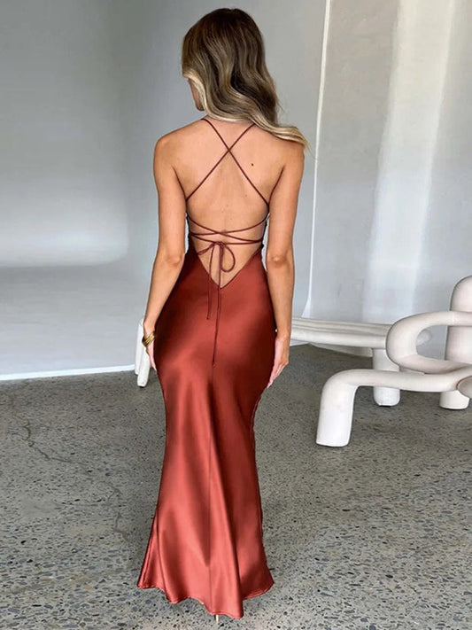 Robe de soirée longue dos nu - Glamour Collection