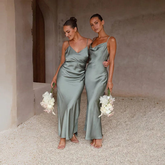 Robe Demoiselle d'Honneur en Satin Luxe
