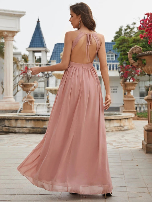 Robe demoiselle d'honneur Rose Poudré Chic