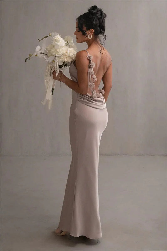 Robe longue dos nu à bretelles spaghetti by ChicMode