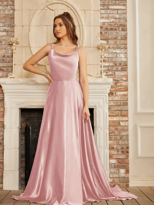 Robe de soirée longue pour mariage avec fente
