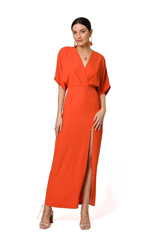 Robe Casual Orange Fendue